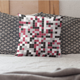 Modern Colourful Geometric Square Pattern Cushion