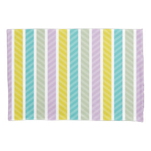 Modern Colourful Geometric Stripes Pattern Pillowcase