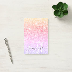 Modern Colourful Glitter Sparkles Personalised Nam Post-it Notes