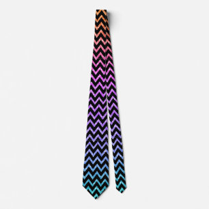 Modern Colourful Glitter Texture Black Chevron Tie