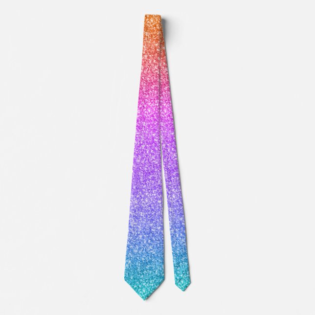 Modern Colourful Glitter Texture Print Tie (Front)