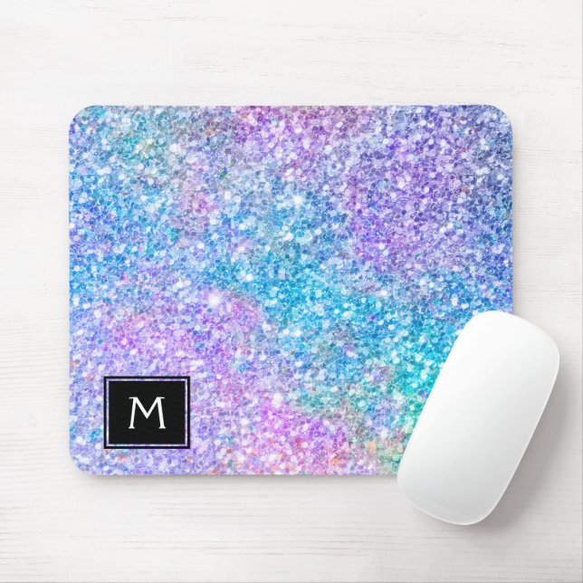 Modern Colourful Glitter With Black Accent Mouse Pad (With Mouse)