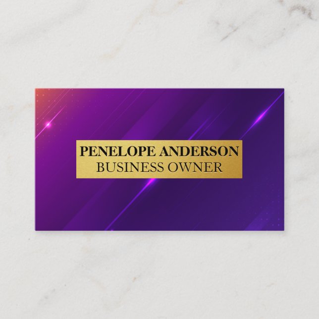 Modern Colourful Gradient Background | Gold Metal Business Card (Front)