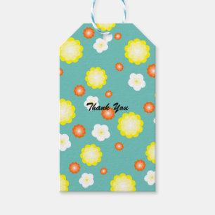 Modern colourful gradient Daisy flower pattern gir Gift Tags