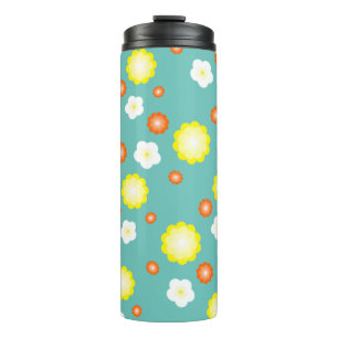 Modern colourful gradient Daisy flower pattern gir Thermal Tumbler