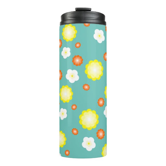 Modern colourful gradient Daisy flower pattern gir Thermal Tumbler (Front)