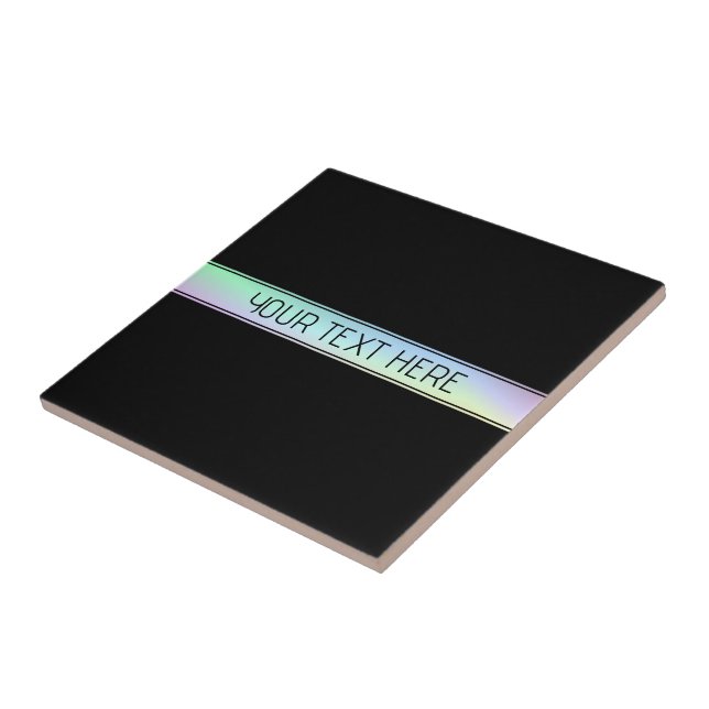 Modern Colourful Gradient & Editable Text Ceramic Tile (Side)