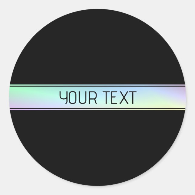 Modern Colourful Gradient & Editable Text Classic Round Sticker (Front)