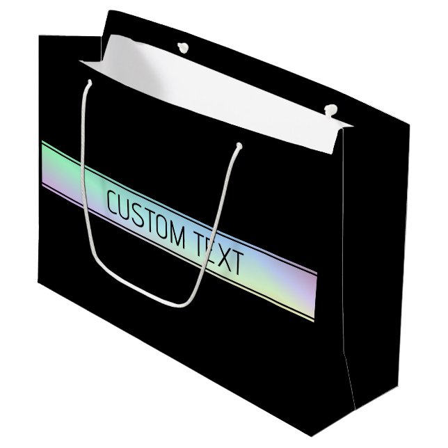 Modern Colourful Gradient & Editable Text Large Gift Bag (Front Angled)