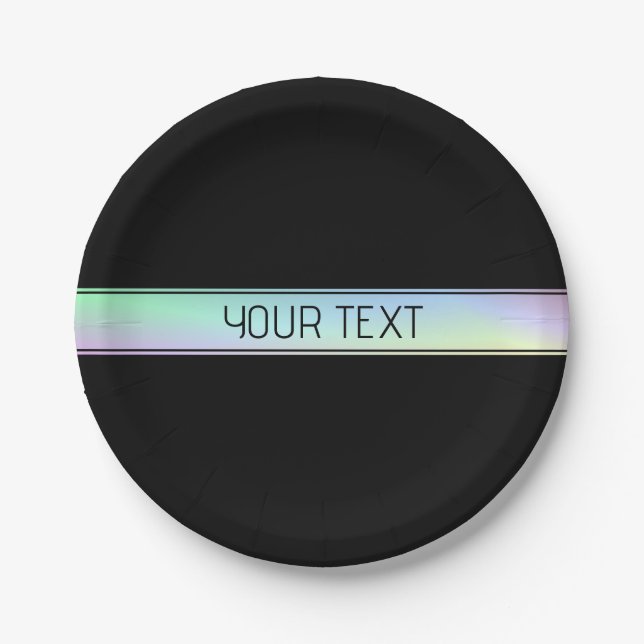 Modern Colourful Gradient & Editable Text Paper Plate (Front)
