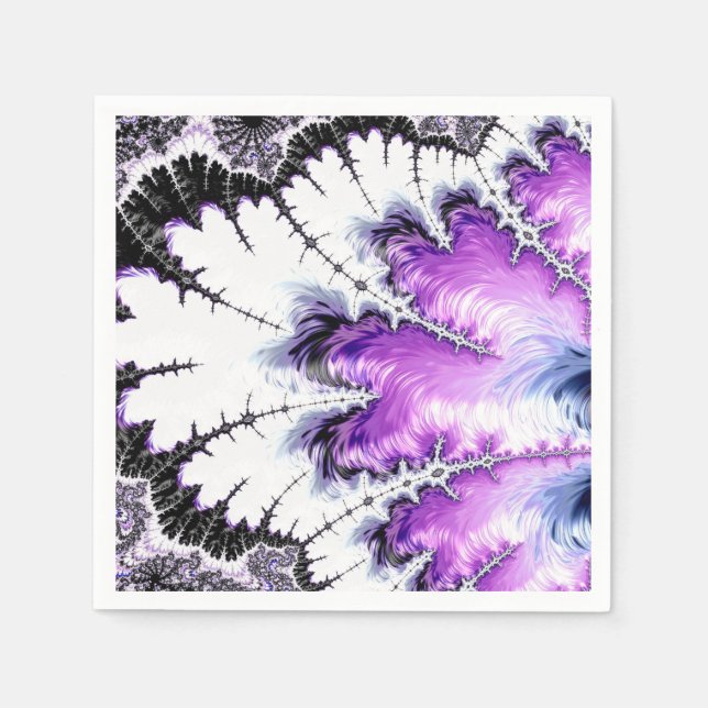Modern Colourful Gradient Fractal Art Napkin (Front)
