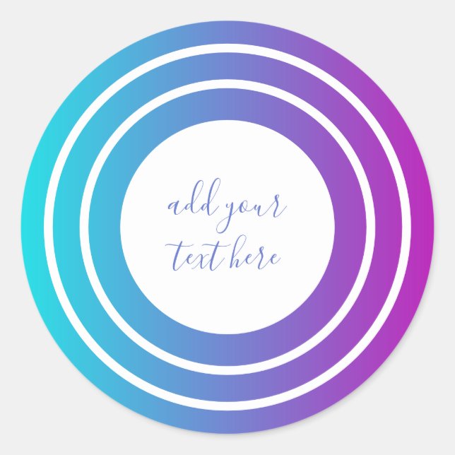 Modern Colourful Gradient Geometric Classic Round Sticker (Front)