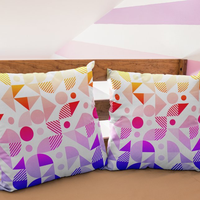 Modern Colourful Gradient Geometric Pattern Cushion (Creator Uploaded)