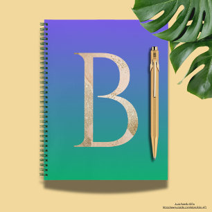 Modern colourful gradient in blue and green notebook