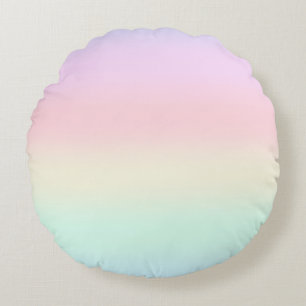 Modern colourful gradient Watercolor Rainbow Round Cushion