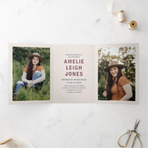 Modern Colourful Graduation Party  Tri-Fold Invitation