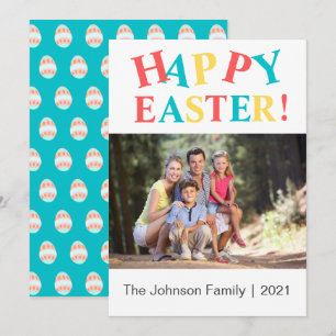 Modern Colourful Happy Easter Photo Holiday Card