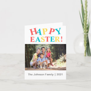 Modern Colourful Happy Easter Photo Holiday Card