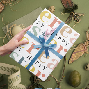 Modern Colourful Happy Easter Wrapping Paper