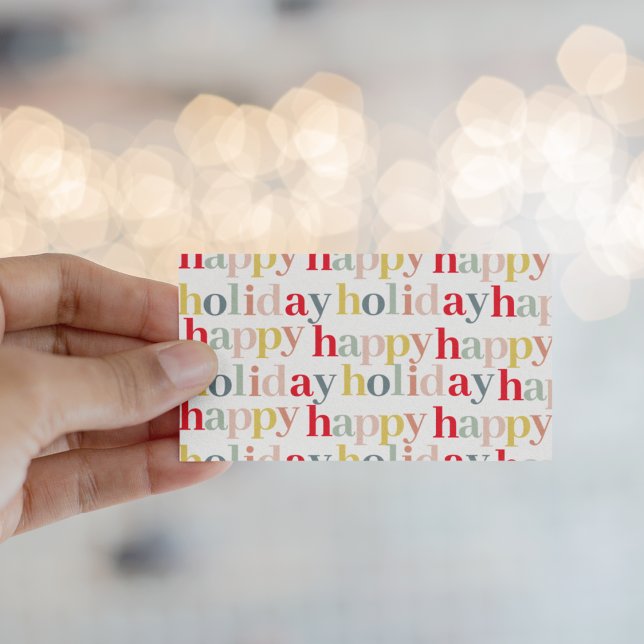 Modern Colourful Happy Holiday Business Card (Creator Uploaded)