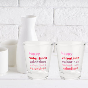 Modern Colourful Happy Valentines Gift Shot Glass