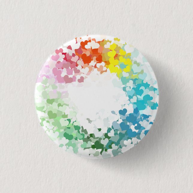 Modern Colourful Hearts Custom Blank Template 3 Cm Round Badge (Front)