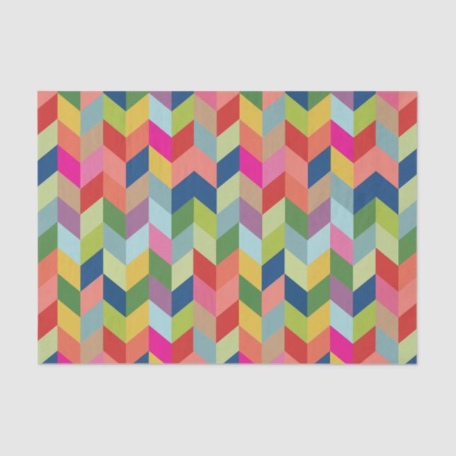 Modern Colourful Herringbone Tissue Paper (Front)