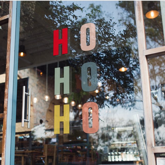 Modern Colourful Ho Ho Ho Holidays Window Cling (Creator Uploaded)