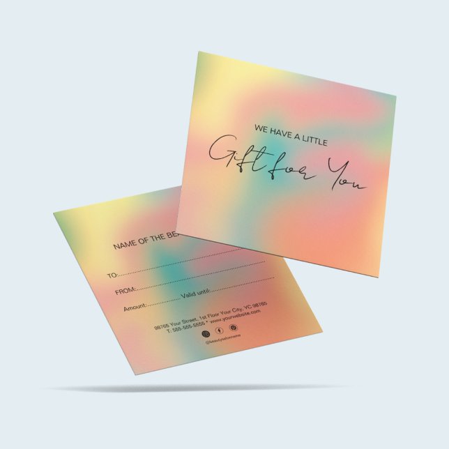 Modern Colourful Holographic Gift Certificates (Creator Uploaded)
