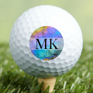 Modern Colourful Initial Monogram Golf Balls