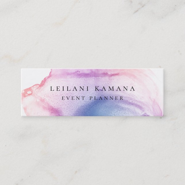 Modern Colourful  Ink Blotch Mini Business Card (Front)