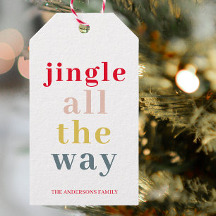 Modern Colourful Jingle All The Way Gift Tags
