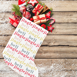 Modern Colourful Jingle Bell Jingle Bell Small Christmas Stocking