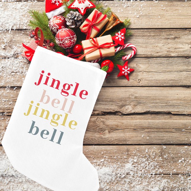 Modern Colourful Jingle Bell Jingle Bell Small Christmas Stocking (Creator Uploaded)