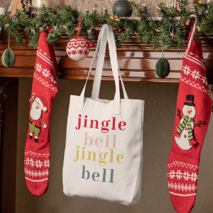 Modern Colourful Jingle Bell Jingle Bell Tote Bag