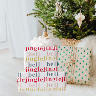 Modern Colourful Jingle Bell Jingle Bell Wrapping Paper