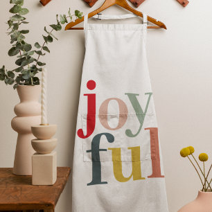 Modern Colourful Joyful Christmas Holiday Gift Apron