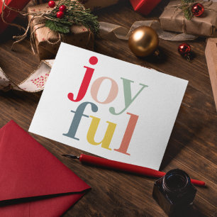 Modern Colourful Joyful Christmas Holiday Gift Postcard