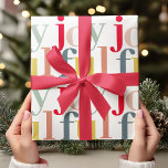 Modern Colourful Joyful Christmas Holiday Gift Wrapping Paper<br><div class="desc">Modern Colourful Joyful Christmas Holiday Gift</div>
