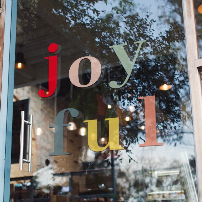 Modern Colourful Joyful Holidays Window Cling (Creator Uploaded)