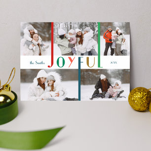 Modern Colourful Joyful Typography 5-Photo  Postcard