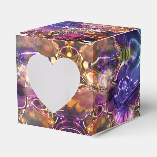 Modern Colourful Kaleidoscopic Lights Disco Party Favour Box (Front Side)