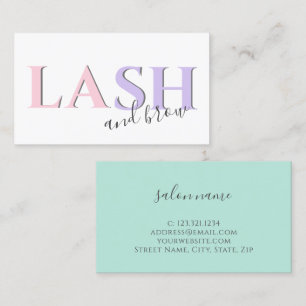 Modern colourful lash and brow square business card