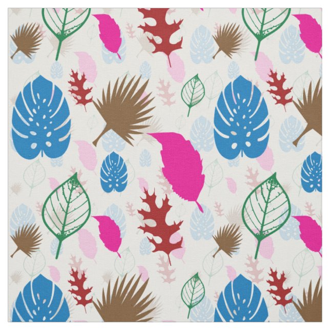 Modern Colourful Leaf Abstract Pattern Fabric (Swatch)