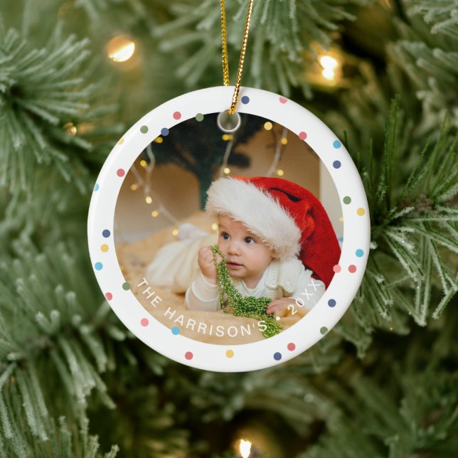 Modern Colourful Lights Photo Ceramic Ornament (Tree)