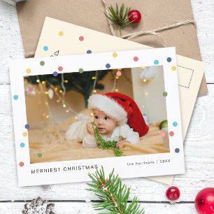 Modern Colourful Lights Photo Holiday Postcard