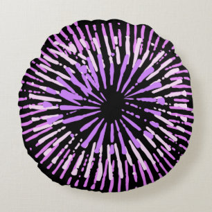 Modern Colourful Magenta Round Throw Pillow