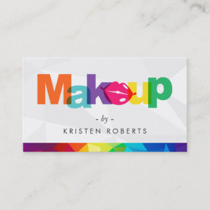Modern Colourful Makeup Artist Typography Lips Business Card
