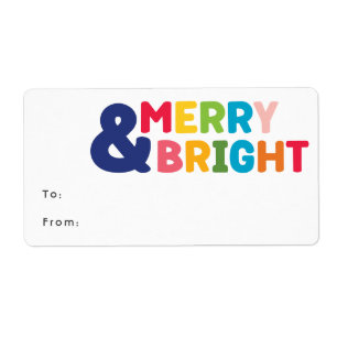 Modern Colourful Merry and Bright Rectangular Gift