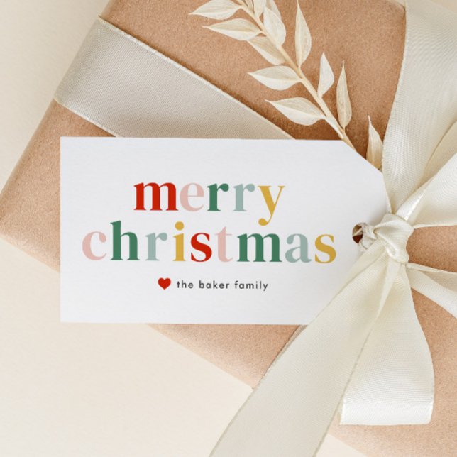Modern Colourful Merry Christmas Gift Tags (Colorful merry christmas modern gift tag.)